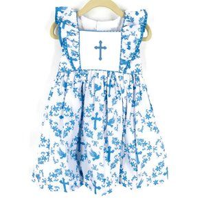 NWT Eleanor Rose Cross & Dove Print Easter Dress